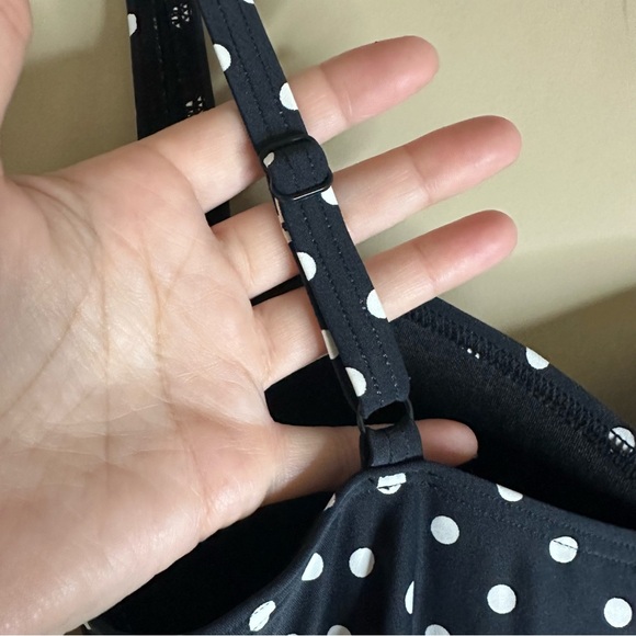 Slimming Black One Piece Swimsuit US sz 10 Barbiecore Pinup Bond-eye Ruching - Picture 5 of 10